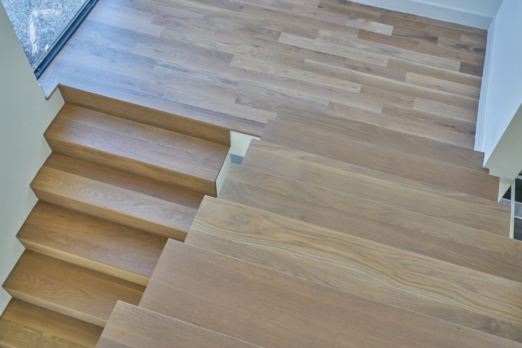 engineered wide plank staircase