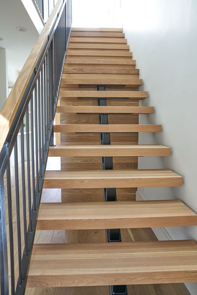hardwood floored stairs
