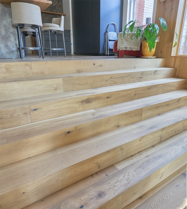 engineered white oak hardwood flooring - stairs
